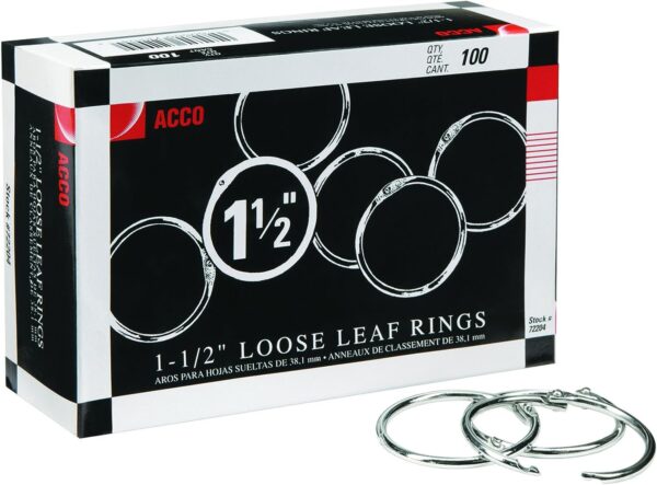 Acco Book Ring 1.5" 100/Box