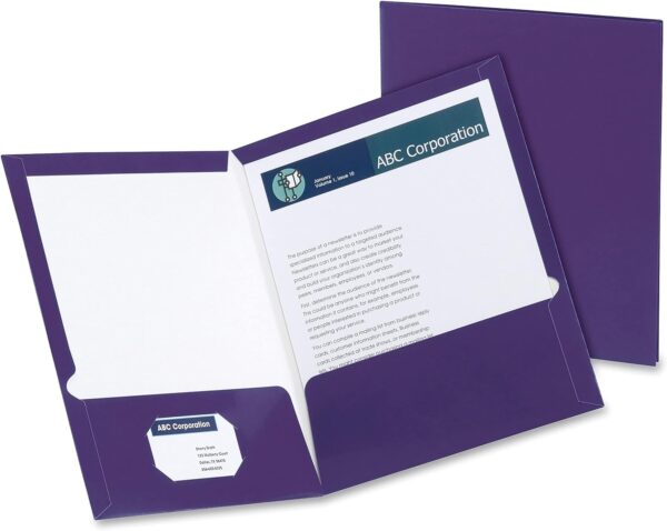 Oxford Twin Pocket Lam Folder 8.5x11 Purple