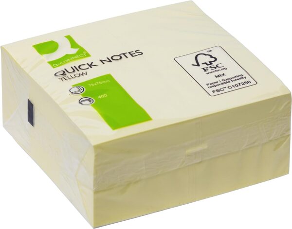 Q Connect Stick Note Cube 3x3 Yellow