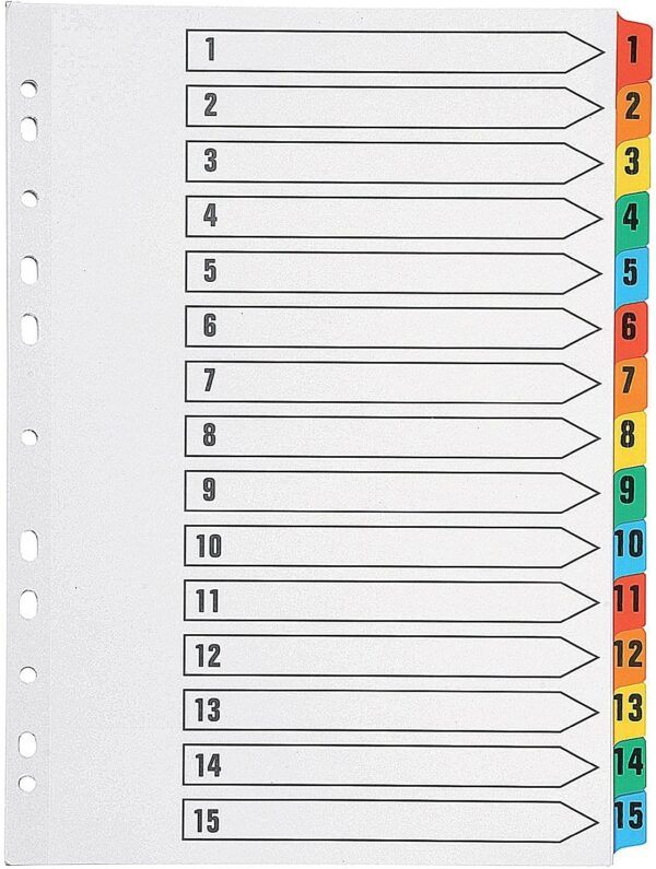Q Connect Indexes 1-15 Multicolour A4
