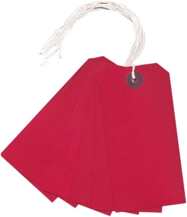Q Connect Strung Tag 120mmx60mm Red