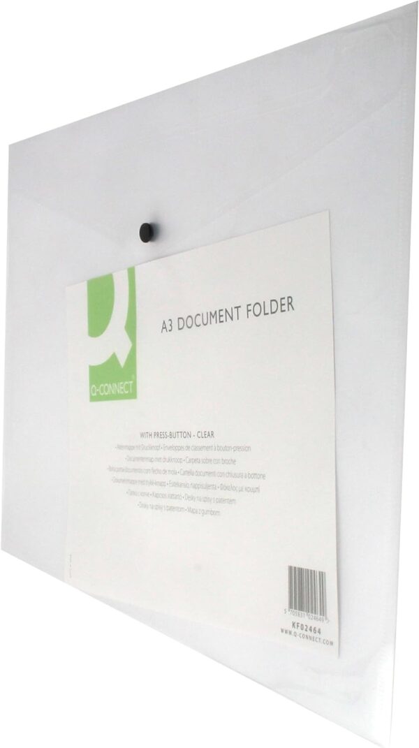Q Connect Plastic Document Folder A3 Clr