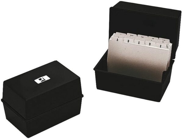 Q Connect Card File Box 8x5 Black