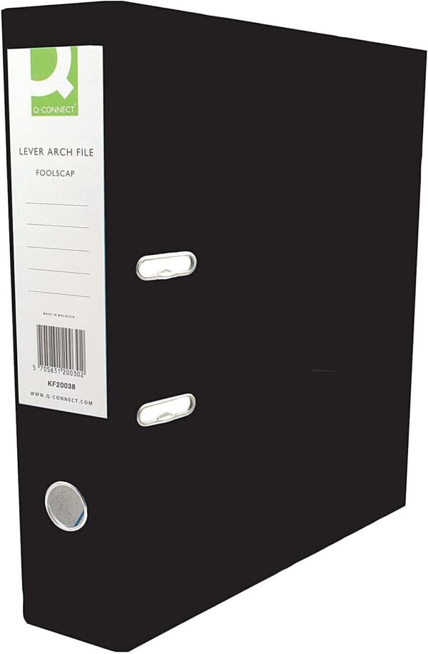 Q Connect Lever Arch File F/Cap Black