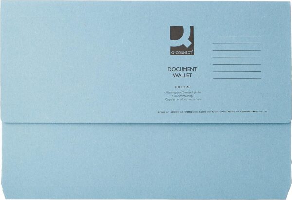 Q Connect Document Wallet F/Cap Blue