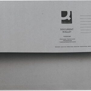 Q Connect Document Wallet F/Cap Grey