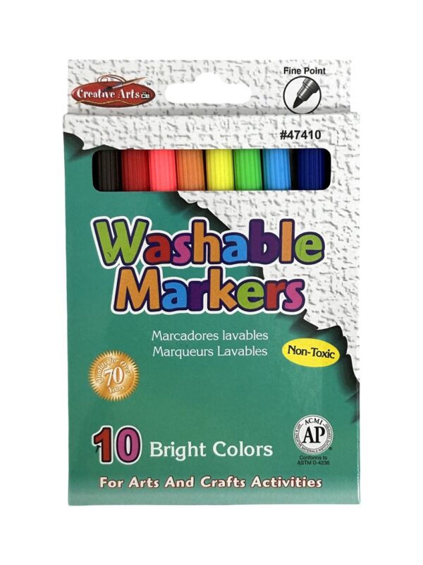 Charles Leonard Marker Washable Fine Tip 10 Ast