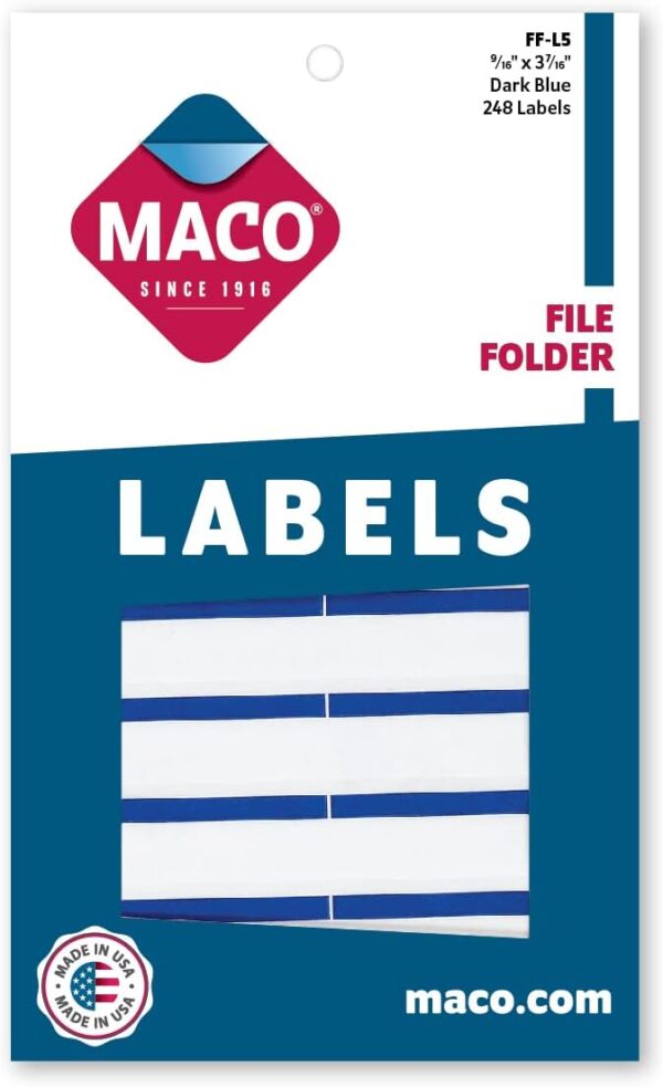Maco File Folder Labels Dk Blue Pk/248