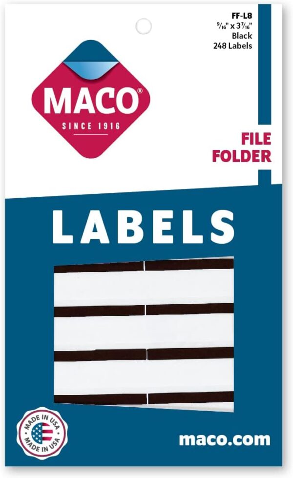 Maco File Folder Labels Black