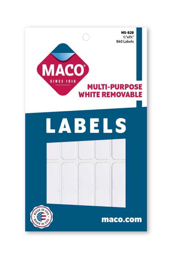 Maco Multi-Purpose Labels (1/2 x 1 3/4) Whit