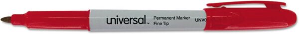 Unv Permanent Marker Red Fine