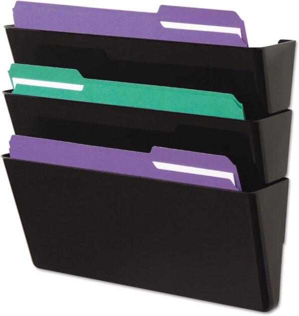 Unv Wall File Black 3 Pack