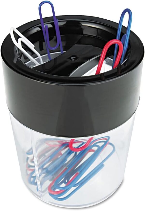 Unv Magnetic Paper Clip Dispenser Black