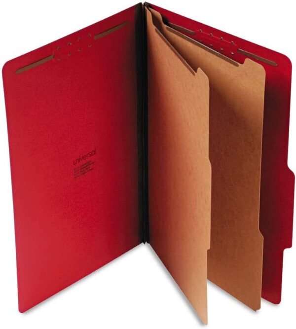 Unv P Board 6 Sec Folder Legal R/Red