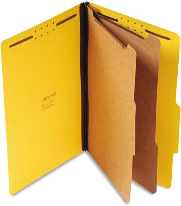 Unv P Board 6 Sec Folder Legal Yellow