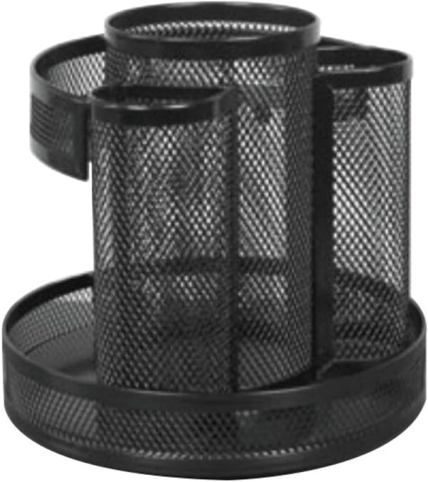Unv Mesh Rotary Desk Organizer Black