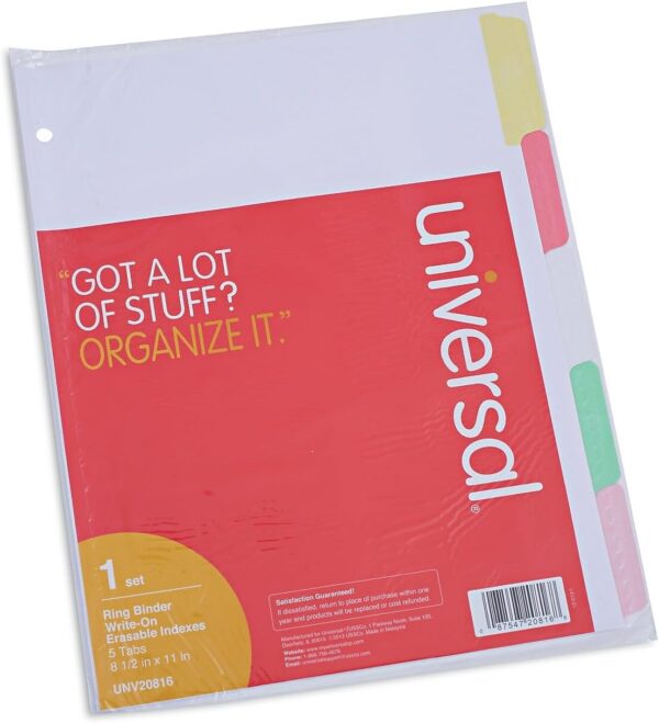 Unv Write On 5 Tab Indexes Color