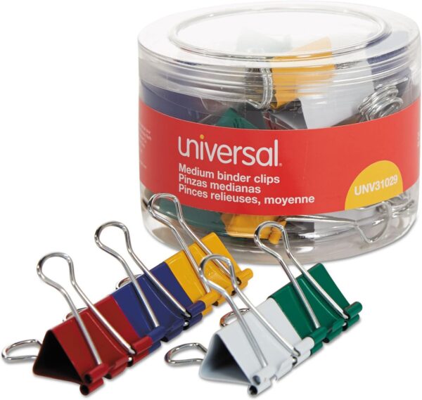Unv Binder Clips Medium Assorted