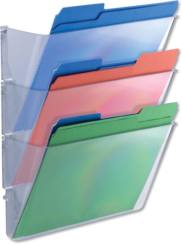 Unv 3 Pocket Wall File 13x14 Clear