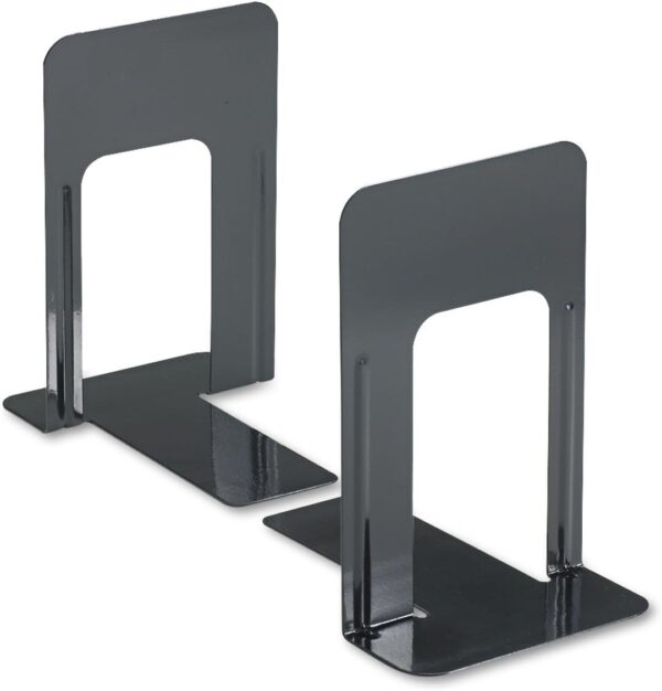 Unv Nonskid Metal Book Ends 9" Black