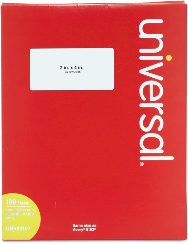 Unv Laser/Inkjet Labels 2x4 White