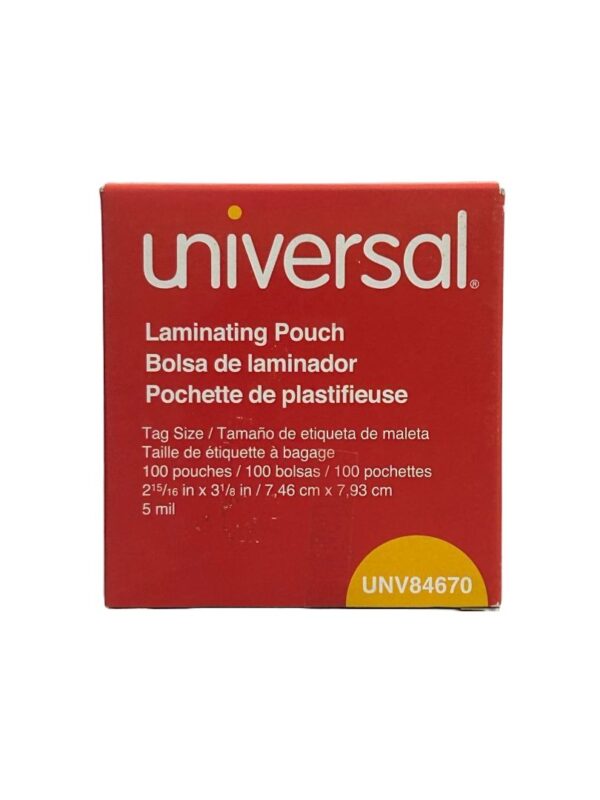 Unv Laminating Pouch 2 15/16x4 1/8 Bx100