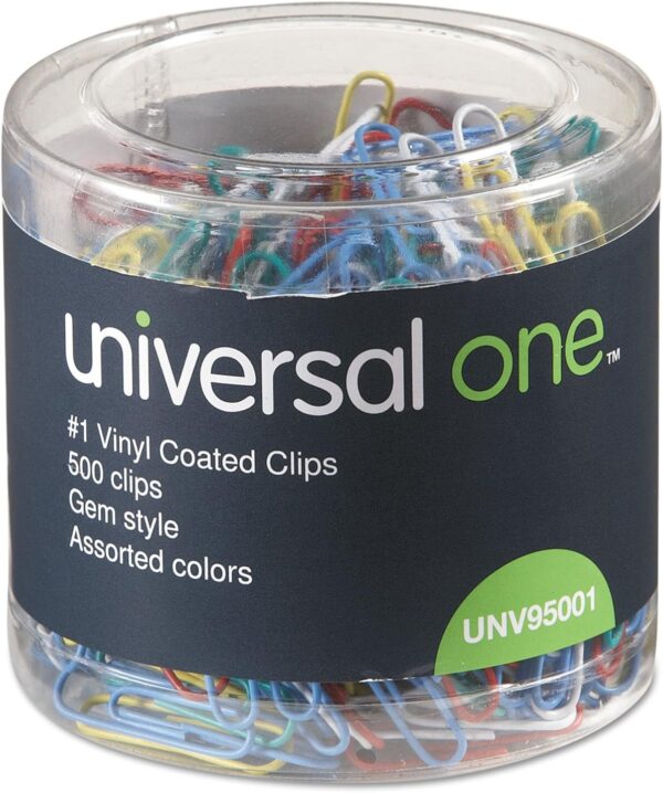 Unv Paper Clips Vinyl #1 500/Tub
