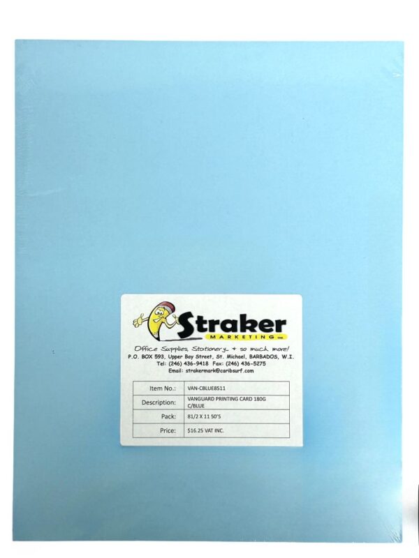Vanguard Printing Card 180g C/Blue 8.5x11 Pk/50