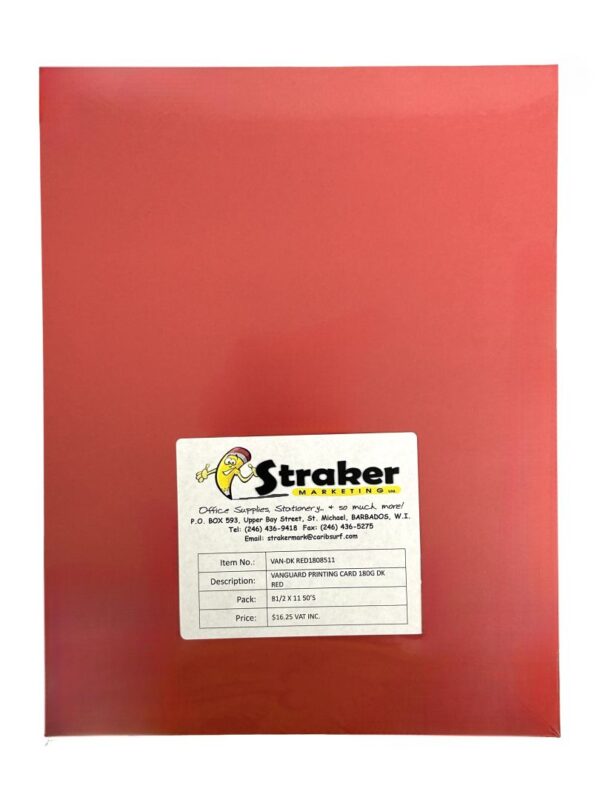 Vanguard Printing Card 180g Dk Red 8.5x11 50 Pk