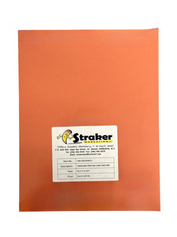 Vanguard Printing Card 180g Orange 8.5x11 Pk 50
