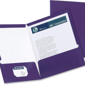 Oxford Twin Pocket Lam Folder 8.5x11 Purple