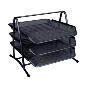 Q Connect Mesh 3 Tier Letter Tray Blk