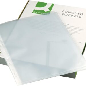 Q Connect Punched Pocket A4 Clear Pk/100