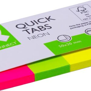 Q Connect Quick Tabs 20x50 Neon