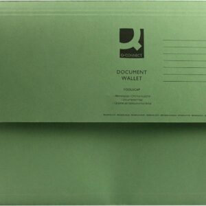 Q Connect Document Wallet F/Cap Green