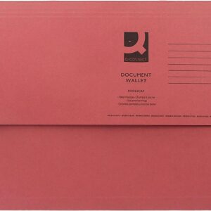 Q Connect Document Wallet F/Cap Red