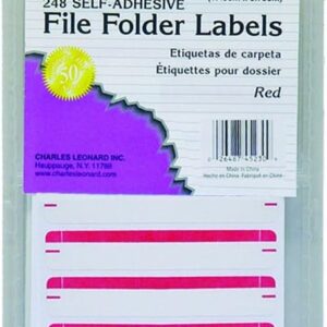 Charles Leonard File Folder Label Red