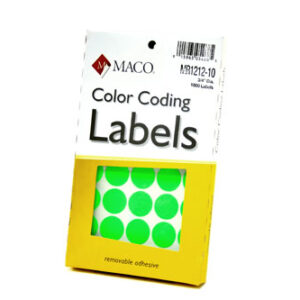 Maco Color Coding Round Labels 3/4 G/Glo Pk/1000