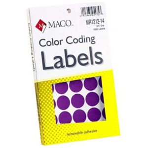 Maco Color Coding Round Labels 3/4 Pur Pk/1000