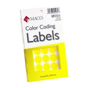Maco Color Coding Round Labels 3/4 Yel Pk/1000