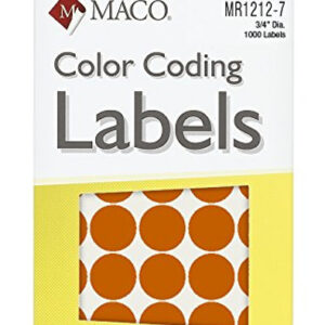 Maco Color Coding Round Labels 3/4 Org Pk/1000