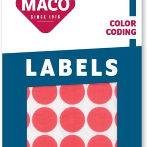 Maco Color Coding Round Labels 3/4 R/Glo Pk/1000
