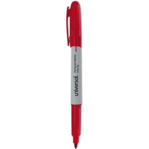 Unv Permanent Marker Red Fine