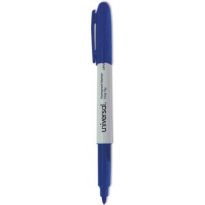 Unv Permanent Marker Blue Fine
