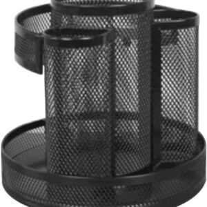 Unv Mesh Rotary Desk Organizer Black