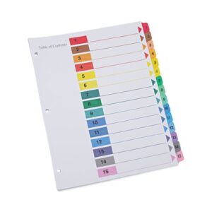 Unv Indexes 1-15 Coloured 6 Sets/Pk