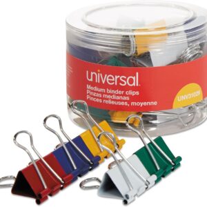 Unv Binder Clips Medium Assorted