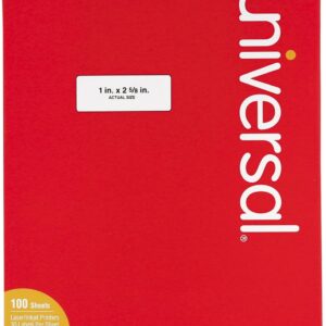 Unv Laser/Inkjet Labels 1x 2 5/8 White