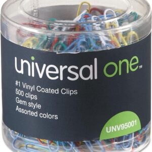 Unv Paper Clips Vinyl #1 500/Tub