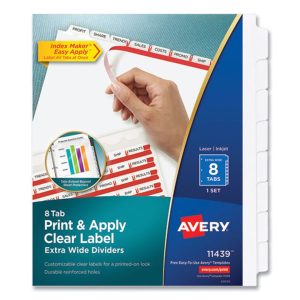 Avery Index Maker 8 Tab White Xtra Wide